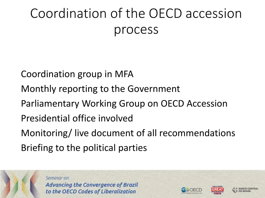 coordination of the oecd accession process