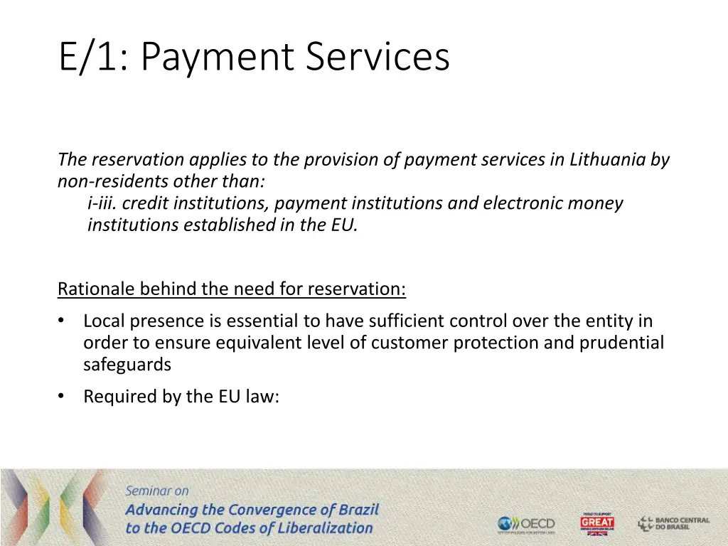 e 1 payment services