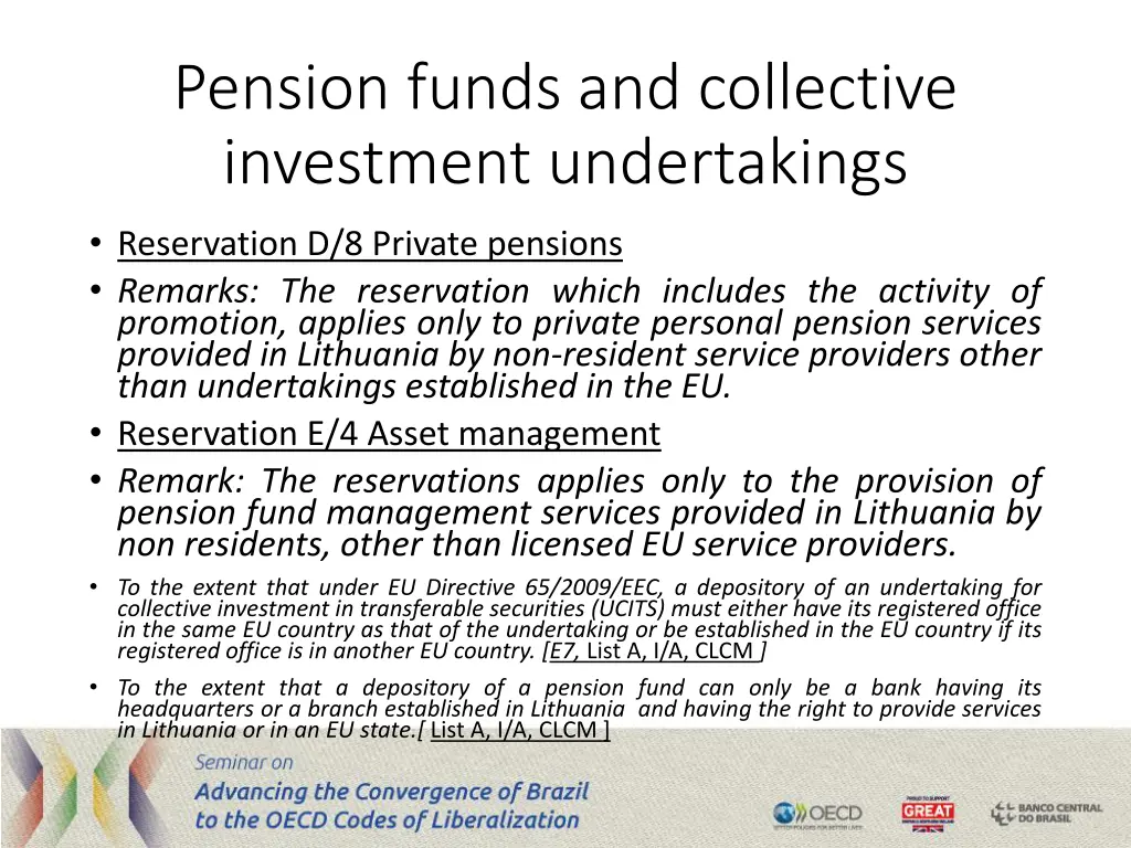 pension funds and collective investment