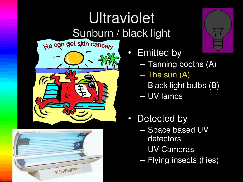 ultraviolet sunburn black light