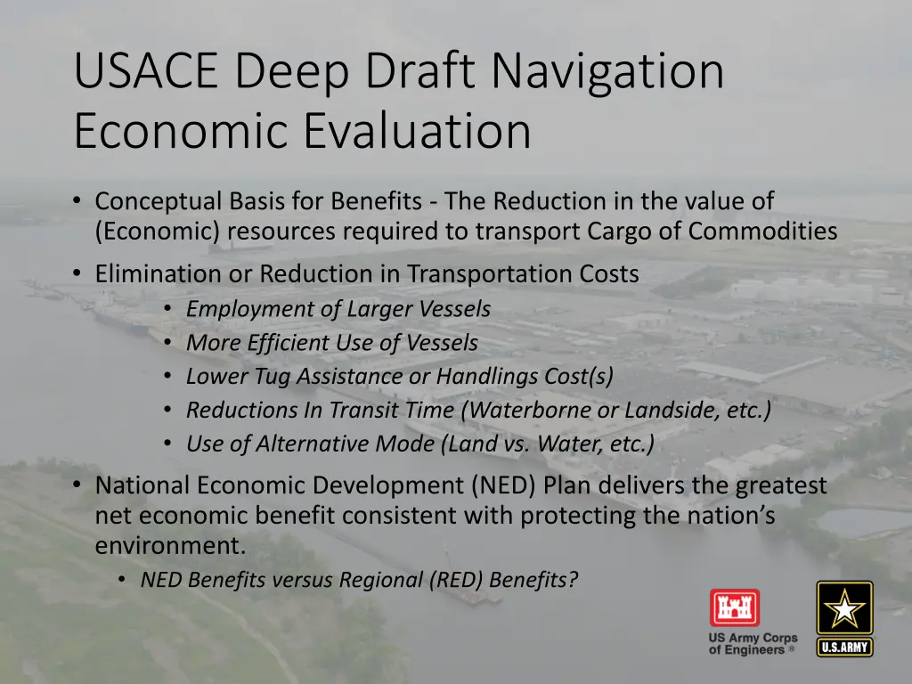 usace deep draft navigation economic evaluation