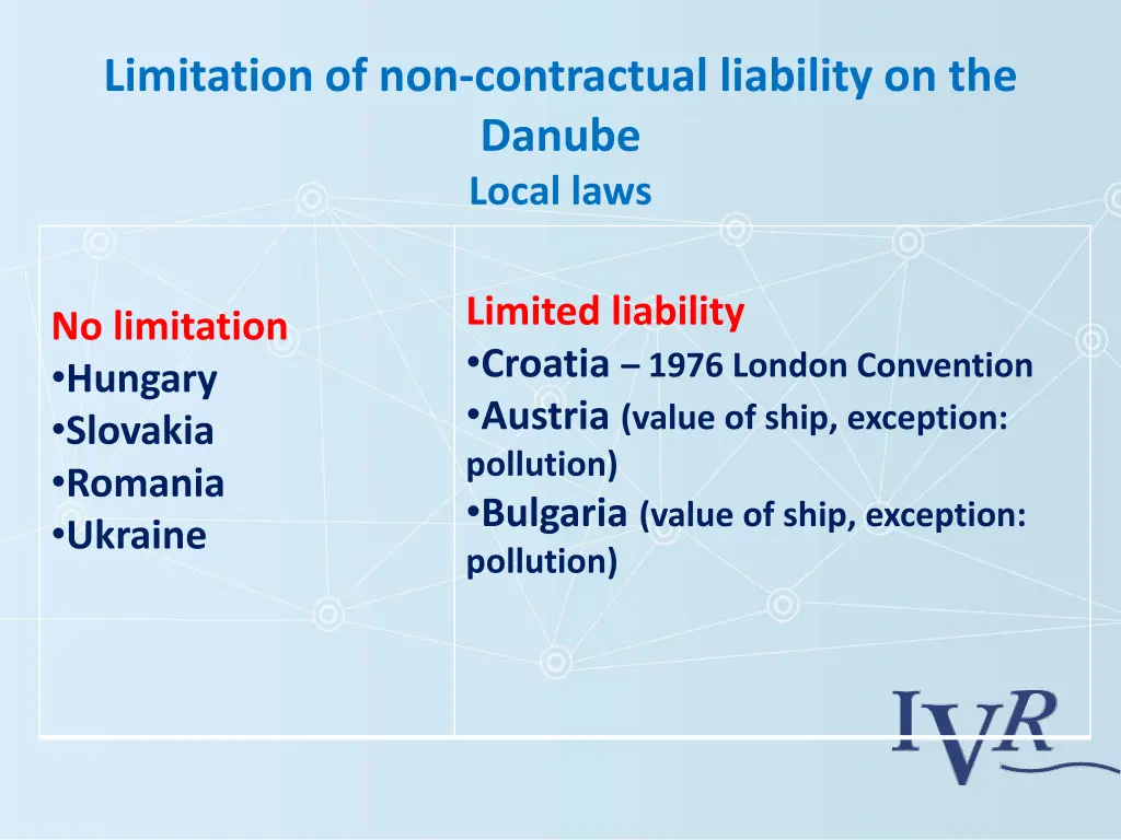 limitation of non contractual liability 1