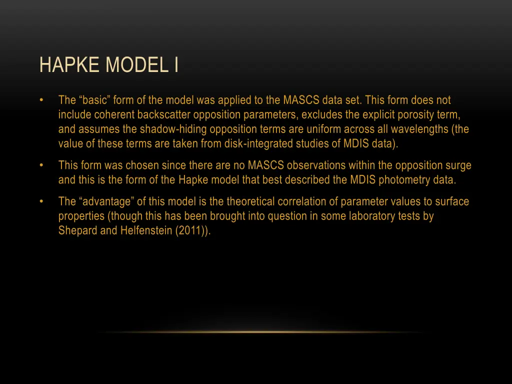 hapke model i