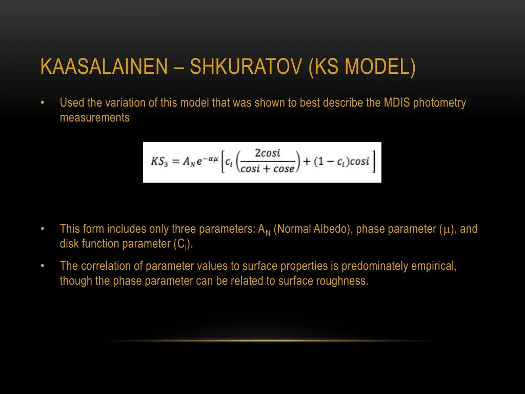 kaasalainen shkuratov ks model