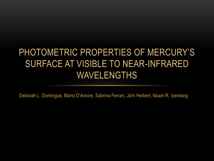 photometric properties of mercury s surface