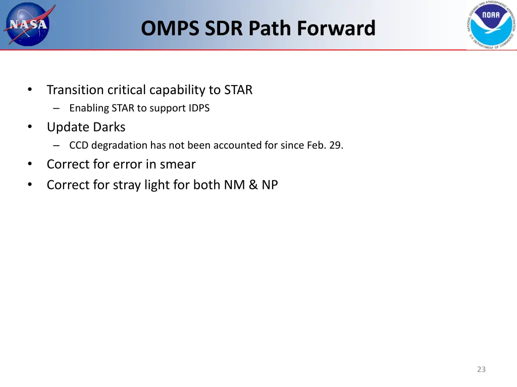 omps sdr path forward