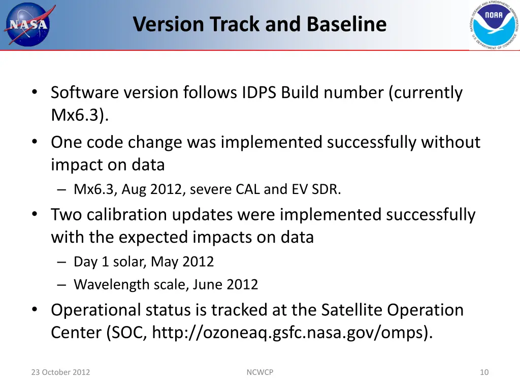 version track and baseline