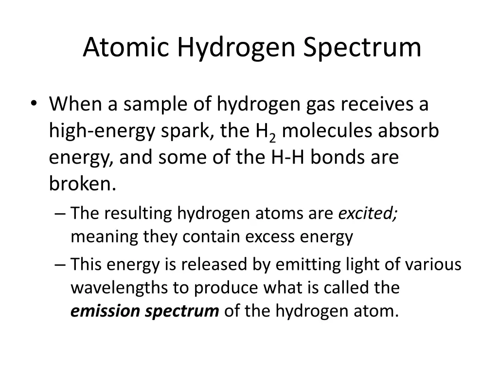 atomic hydrogen spectrum