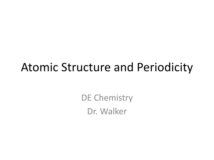 atomic structure and periodicity