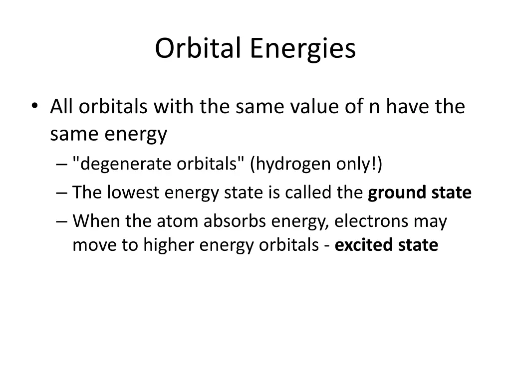 orbital energies