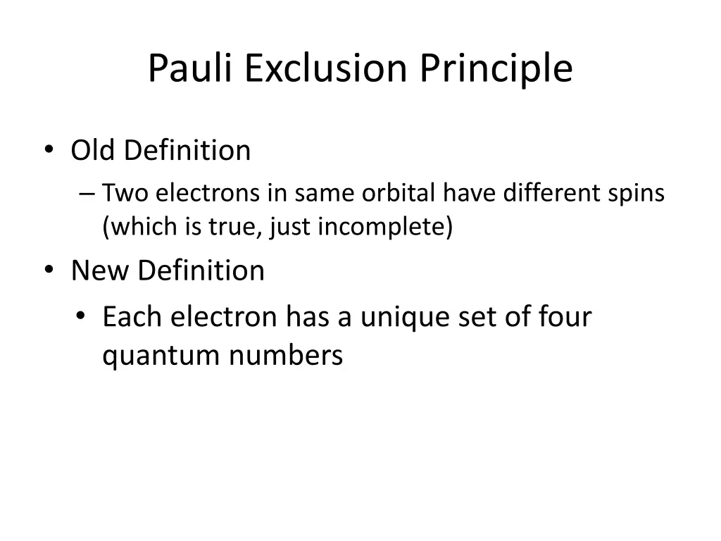 pauli exclusion principle