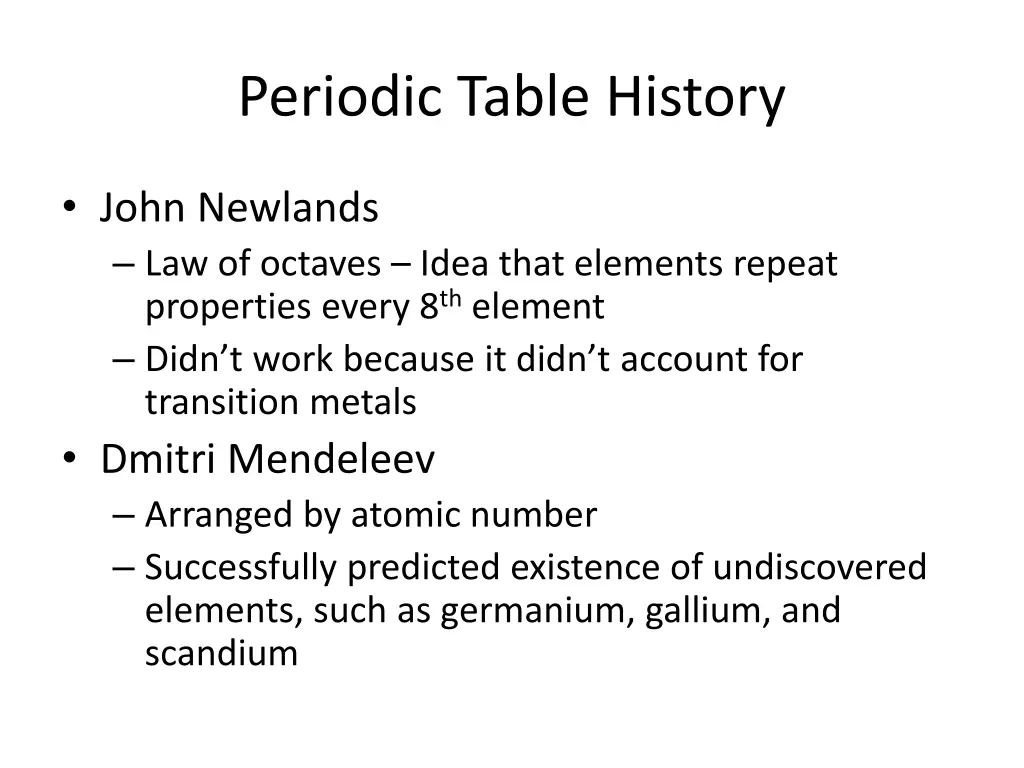 periodic table history