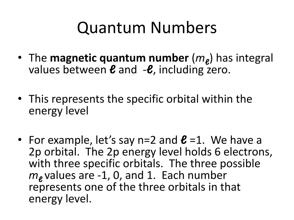 quantum numbers 3