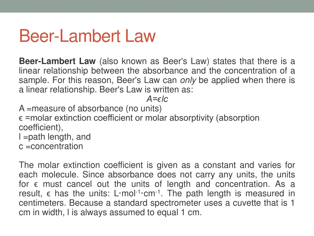 beer lambert law