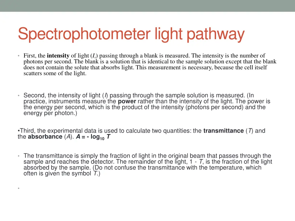 spectrophotometer light pathway