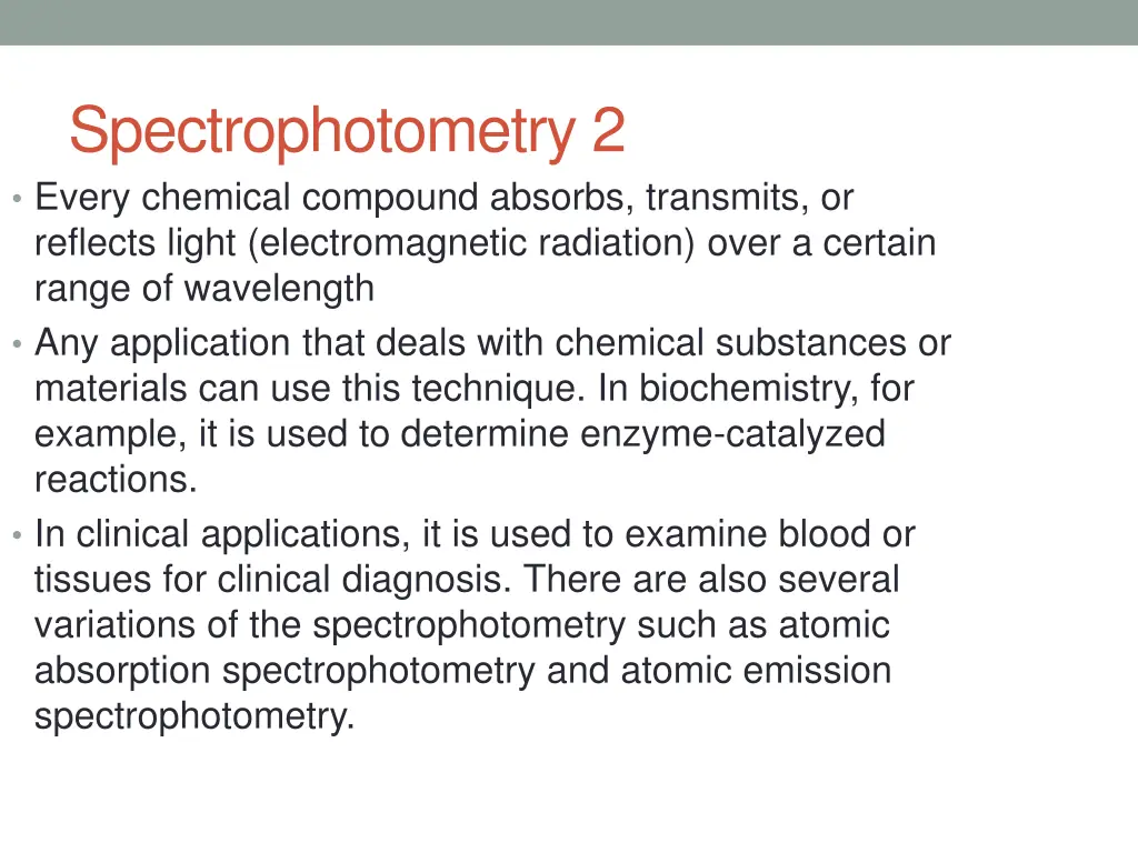 spectrophotometry 2 every chemical compound