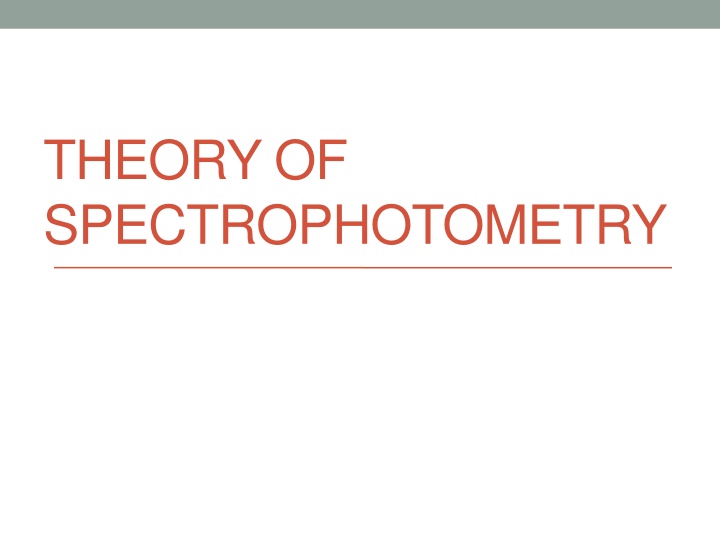 theory of spectrophotometry