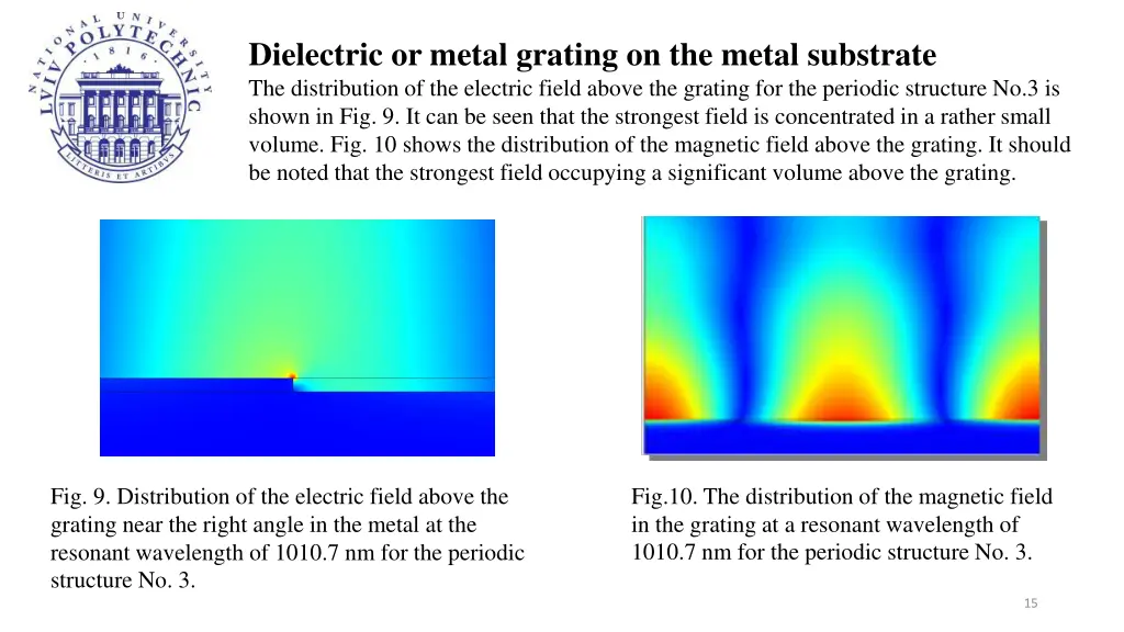 dielectric or metal grating on the metal