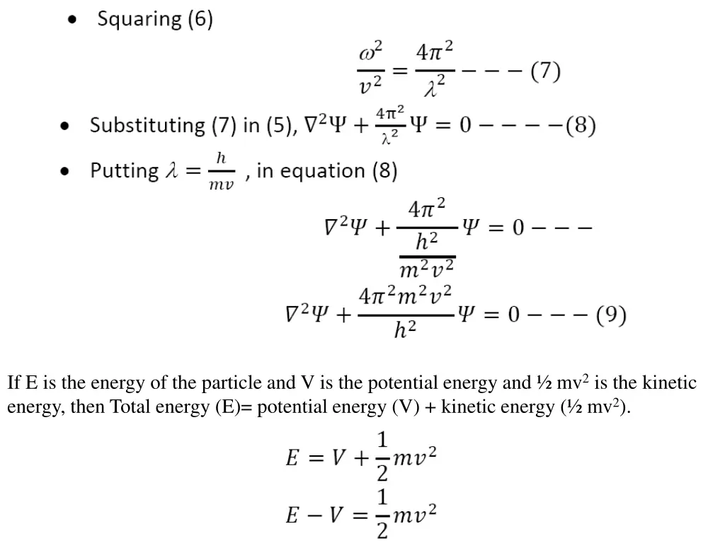 if e is the energy of the particle