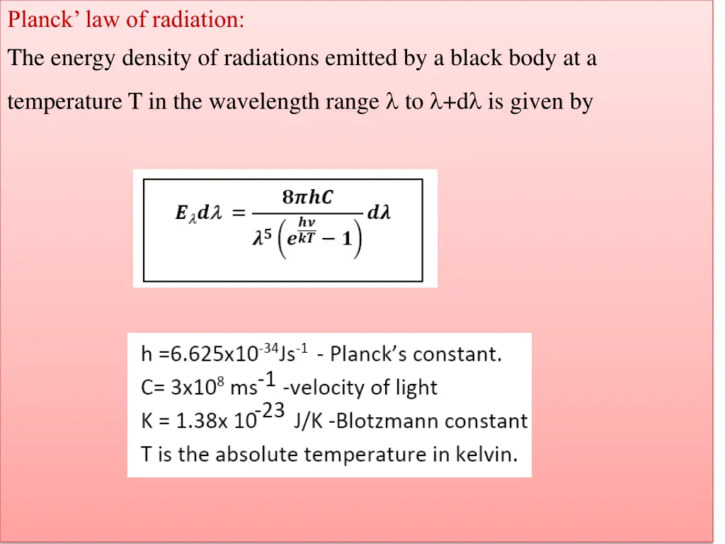 planck law of radiation the energy density