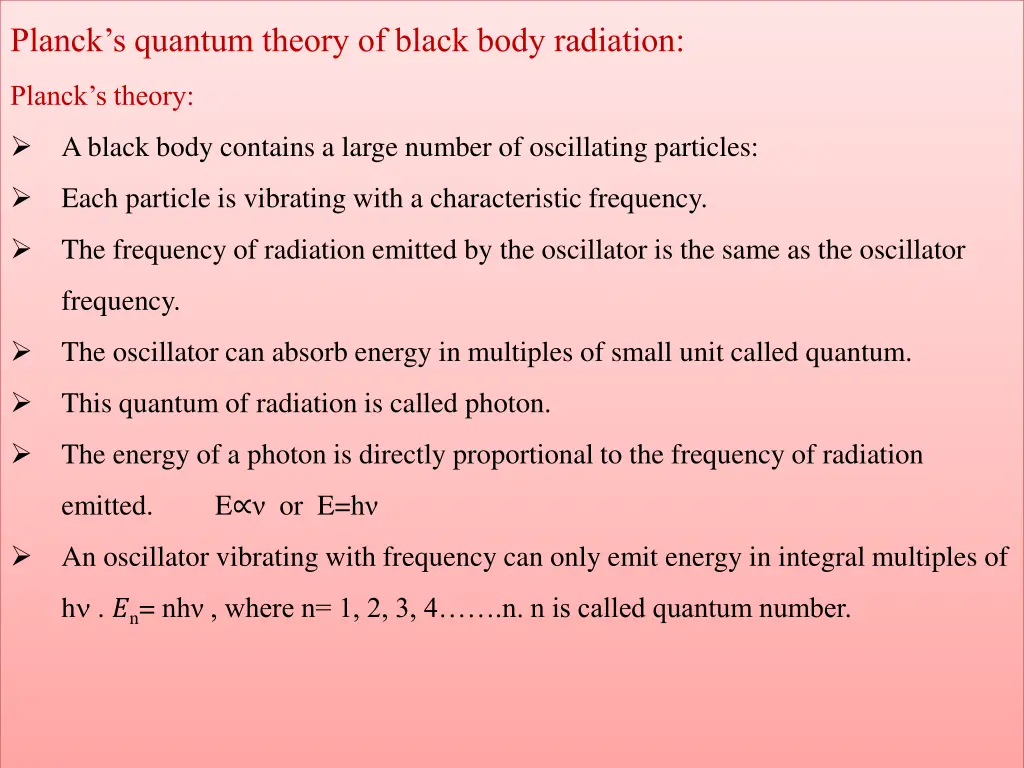 planck s quantum theory of black body radiation