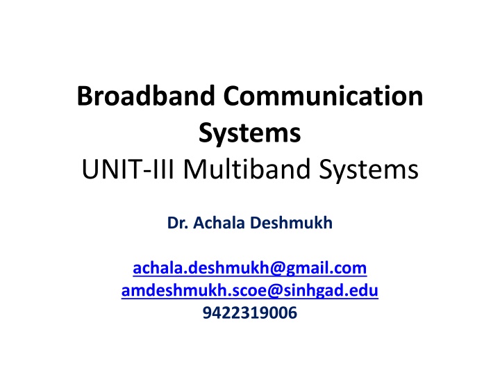 broadband communication systems unit