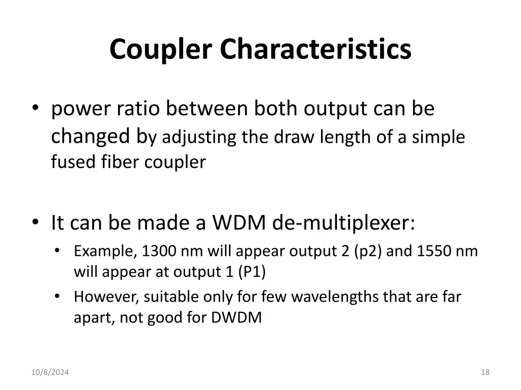 coupler characteristics