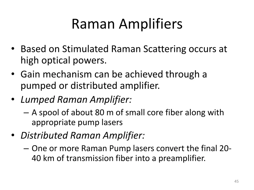 raman amplifiers