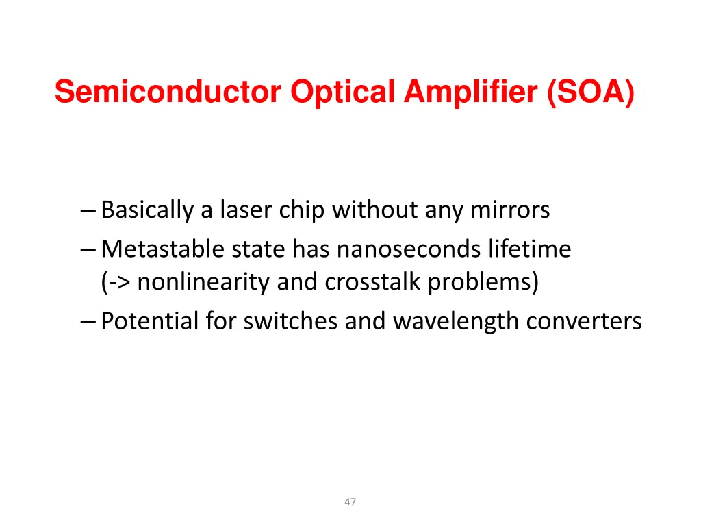 semiconductor optical amplifier soa