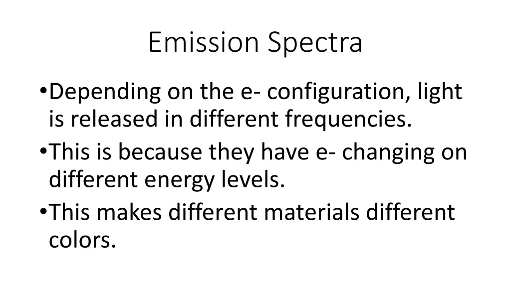 emission spectra