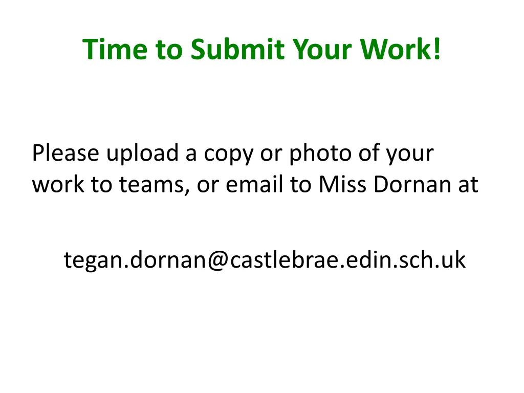 time to submit your work