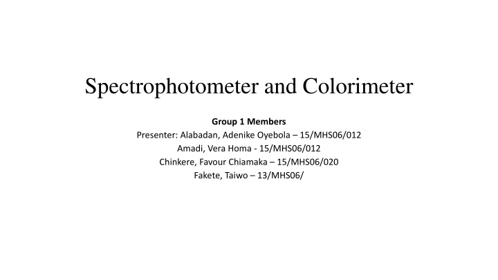 spectrophotometer and colorimeter