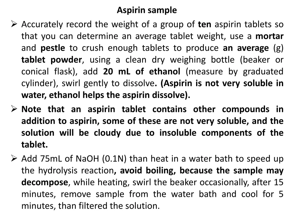 aspirin sample