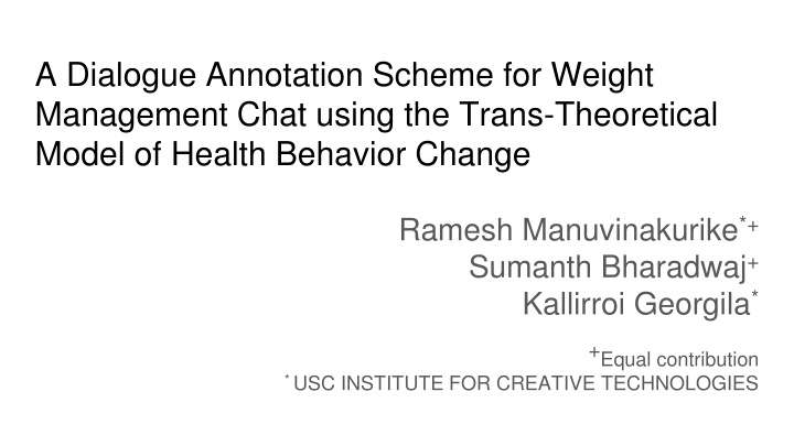 a dialogue annotation scheme for weight