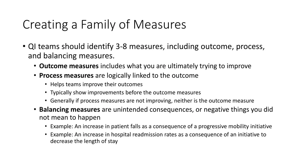 creating a family of measures