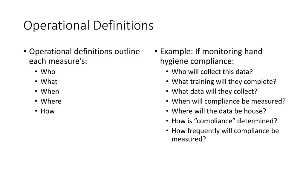 operational definitions