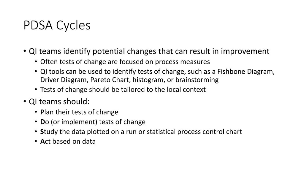 pdsa cycles