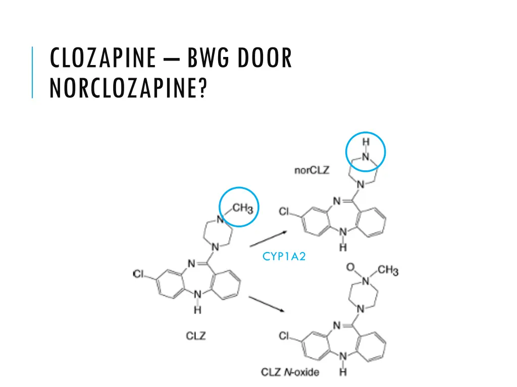 clozapine bwg door norclozapine