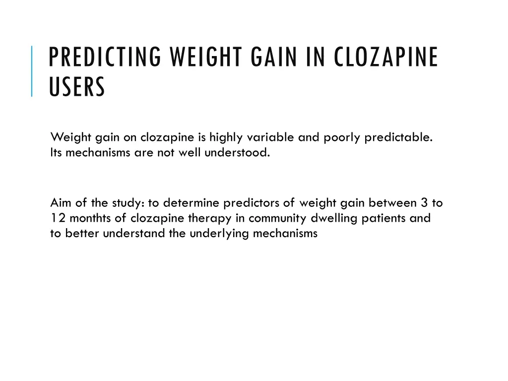 predicting weight gain in clozapine users