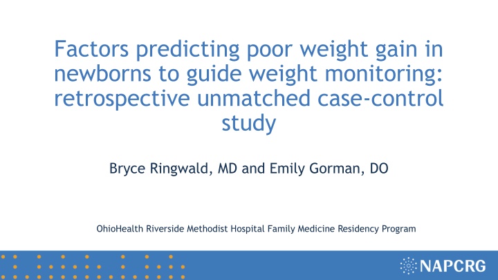 factors predicting poor weight gain in newborns