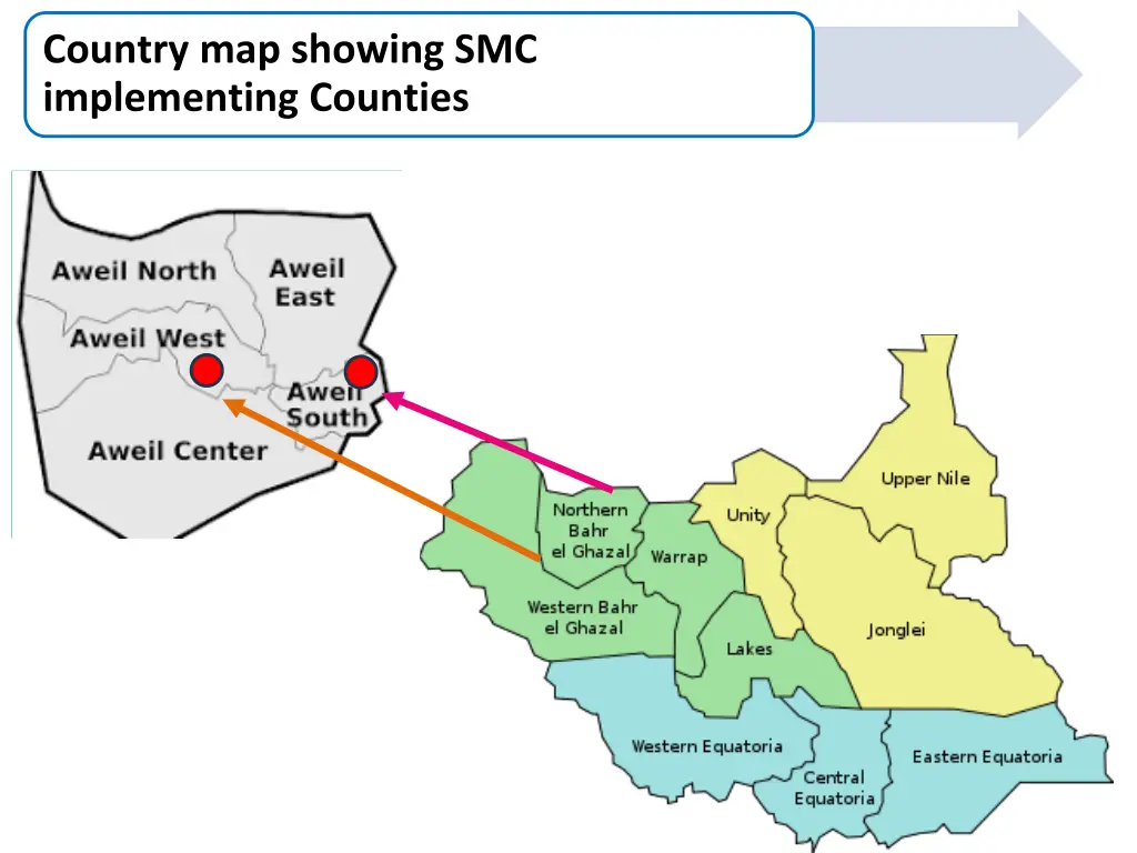 country map showing smc implementing counties