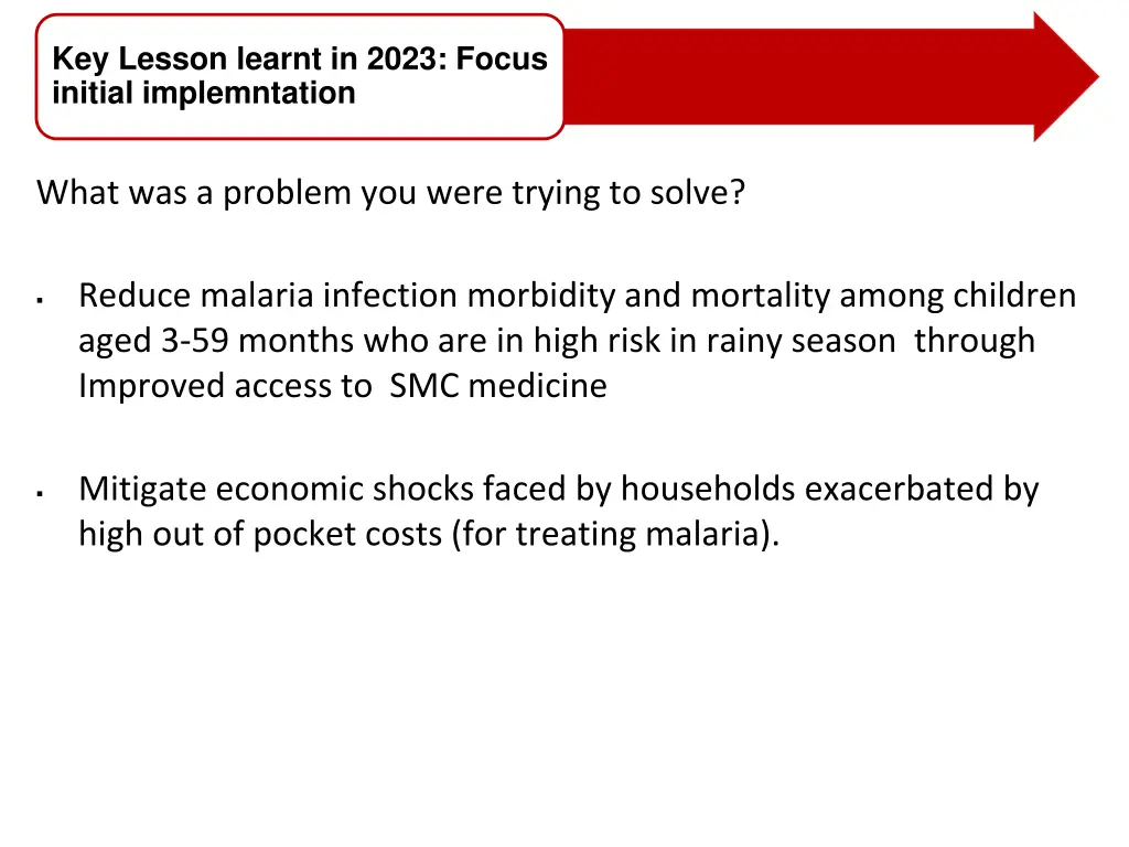 key lesson learnt in 2023 focus initial