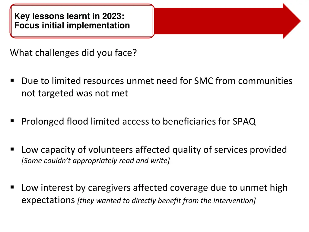 key lessons learnt in 2023 focus initial 2