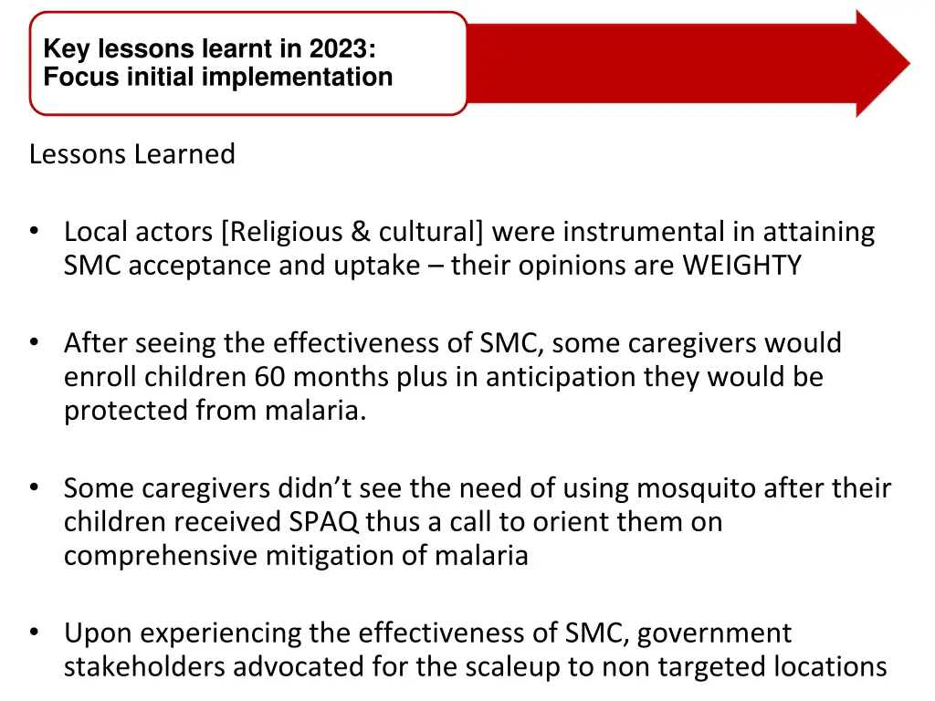 key lessons learnt in 2023 focus initial 3