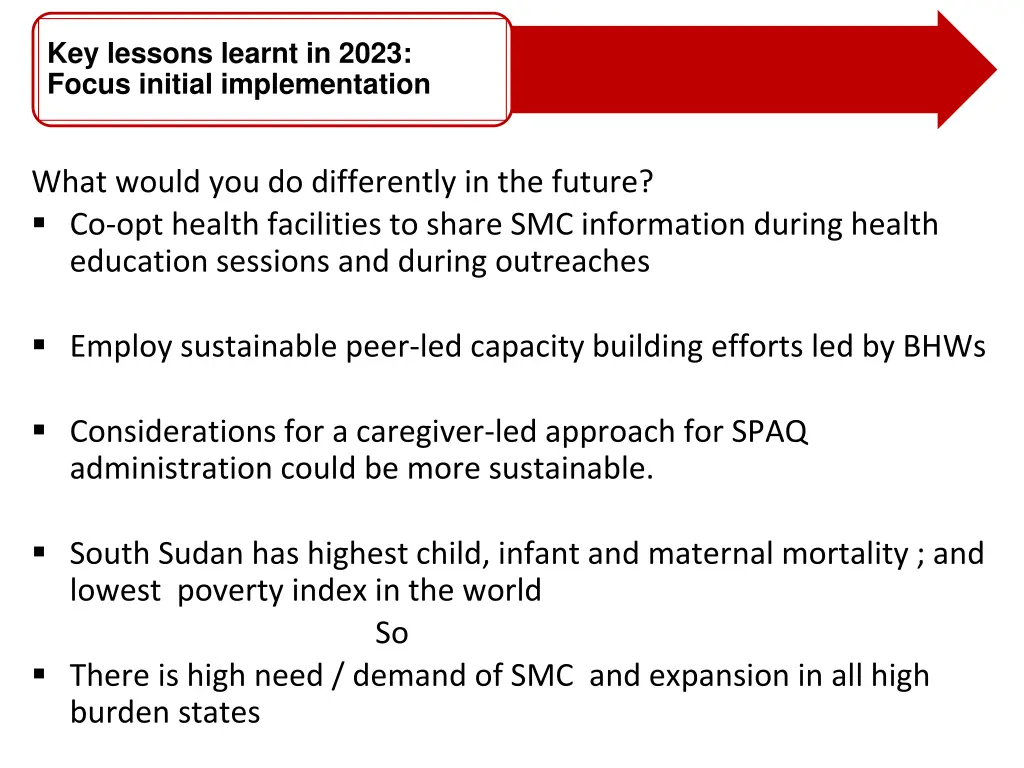 key lessons learnt in 2023 focus initial 4