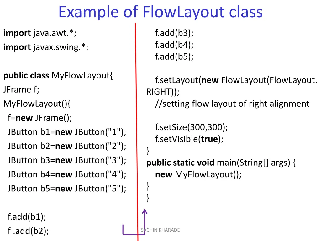 example of flowlayout class