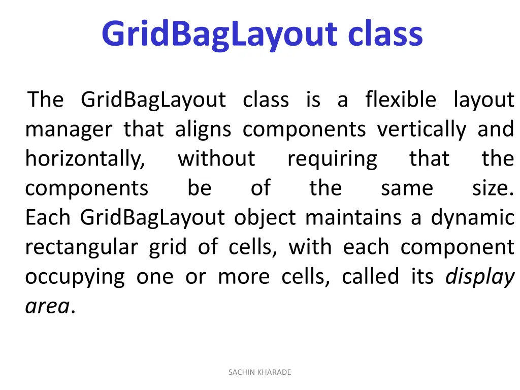 gridbaglayout class