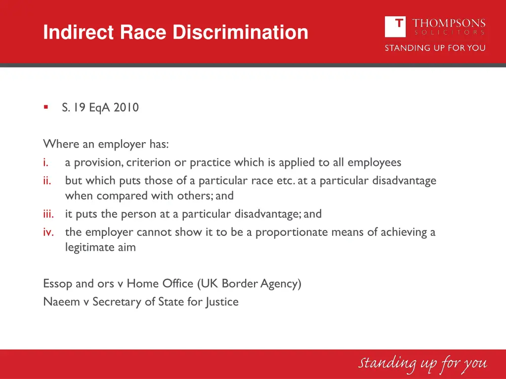 indirect race discrimination