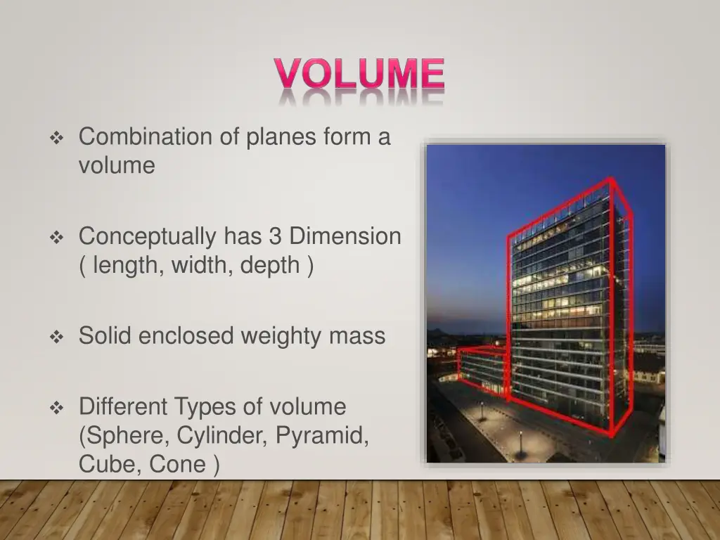 combination of planes form a volume