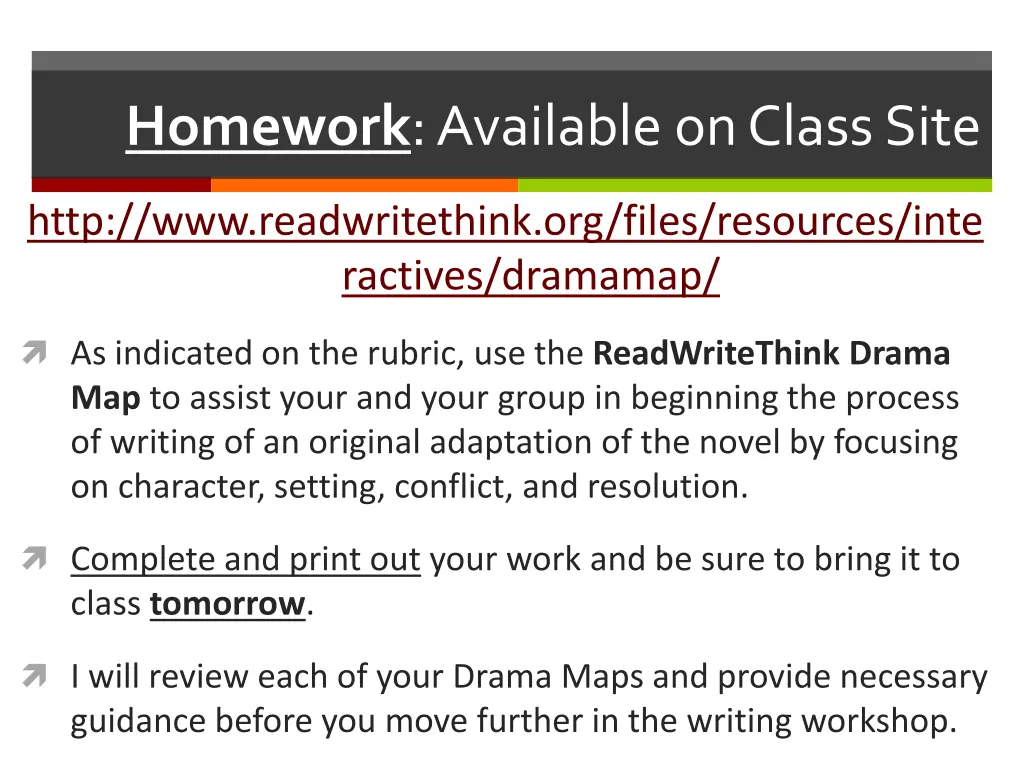 homework available on class site